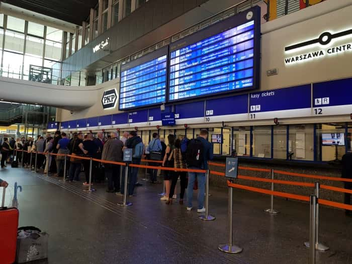 Train ticket office at Warsaw Central Station