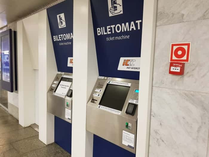 Polish railroad ticket machine