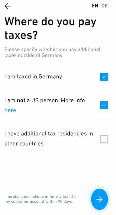 Check in 'I'm taxed in Germany'