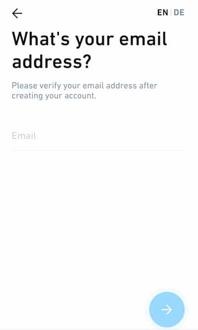 Registration of email address associated with the account